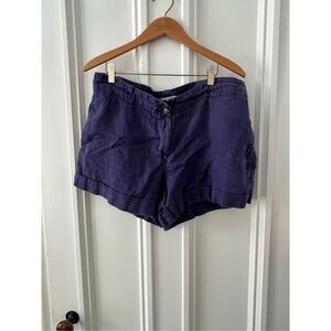 Loft purple linen shorts 12
